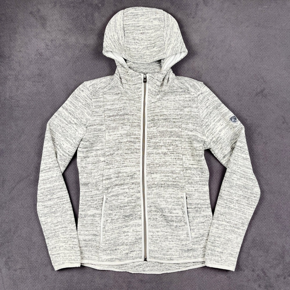 KUHL Ascendyr Hoody Womens XS Ash Gray Marled Knit Full Zip Fleece Jacket 4376